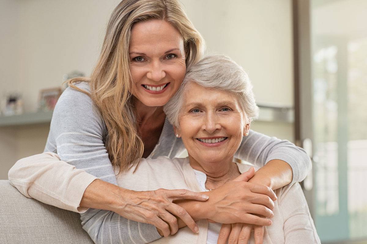 Mother and Daughter, Smiling-Memory Care in Palm Beach County, Florida
