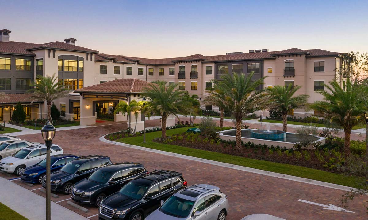Exterior-Front of Building-HarborChase of Dr. Phillips-Orlando Senior Living