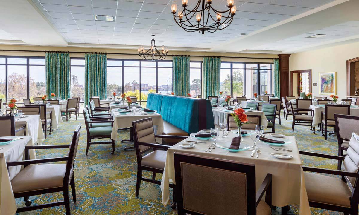 Interior-Dining Room-HarborChase of Dr. Phillips-Orlando Senior Living