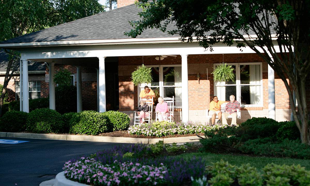 Exterior-Porch-HarborChase of Rock Hill-South Carolina Senior Living