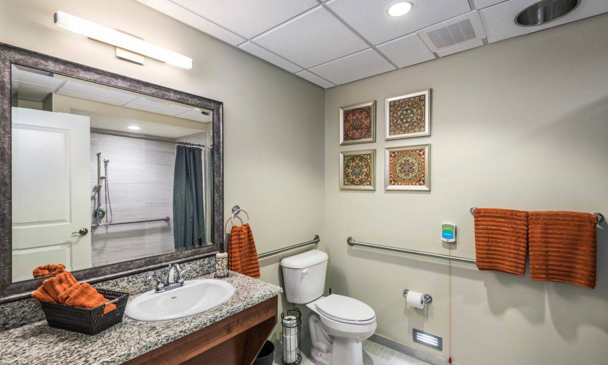 HarborChase of Southlake-Apartment Bathroom-Senior Living in Southlake, Texas