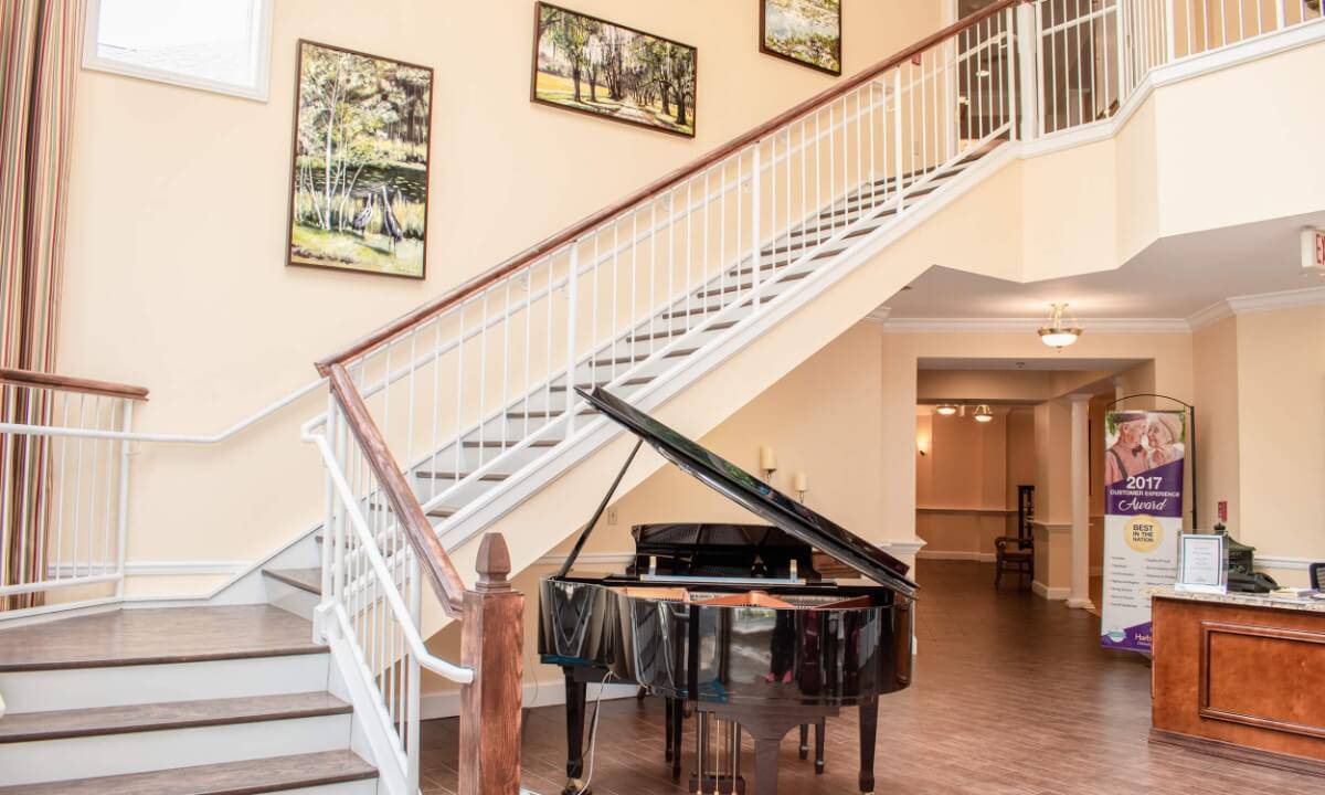 Interior-Foyer Staircase-HarborChase of Tallahassee-Florida Senior Living