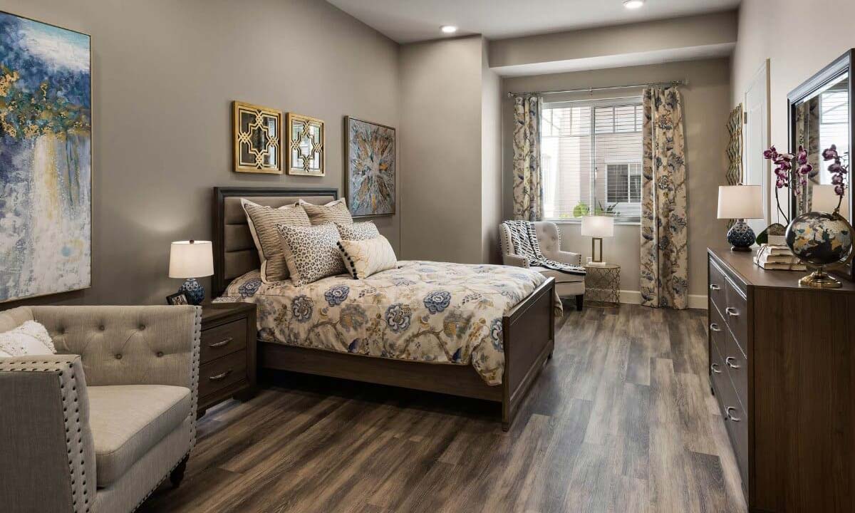 HarborChase of Wellington Crossing-Senior Apartment Bedroom-Luxury Senior Living Near Lake Worth, Florida