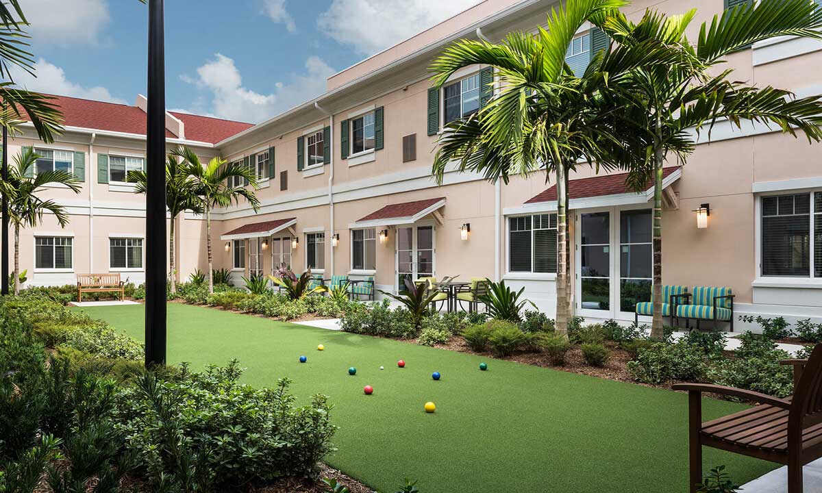HarborChase of Wellington Crossing-Outdoor Bocce Court-Luxury Senior Living Near Lake Worth, Florida