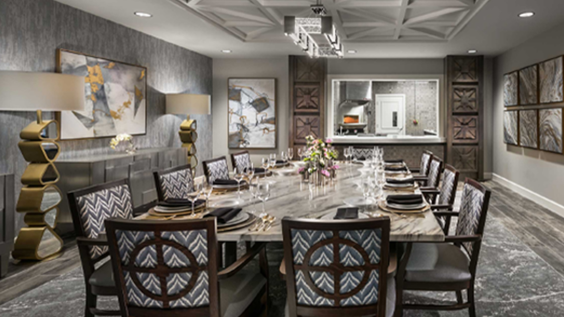 Interior of Private Dining Experience at Community-Zest at HarborChase Senior Living