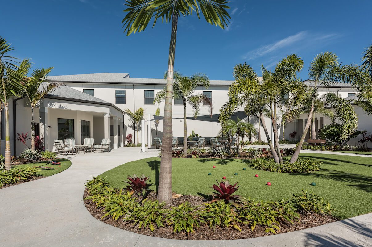 Exterior-Memory Care Courtyard-HarborChase of Stuart, Florida