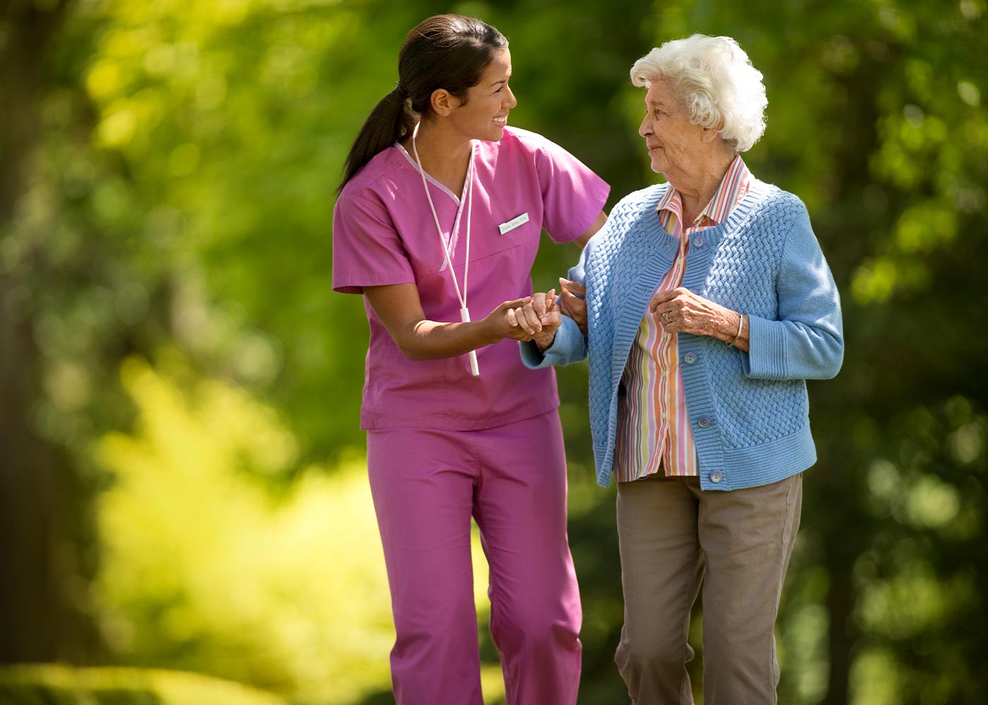 Caregiver and an elderly woman